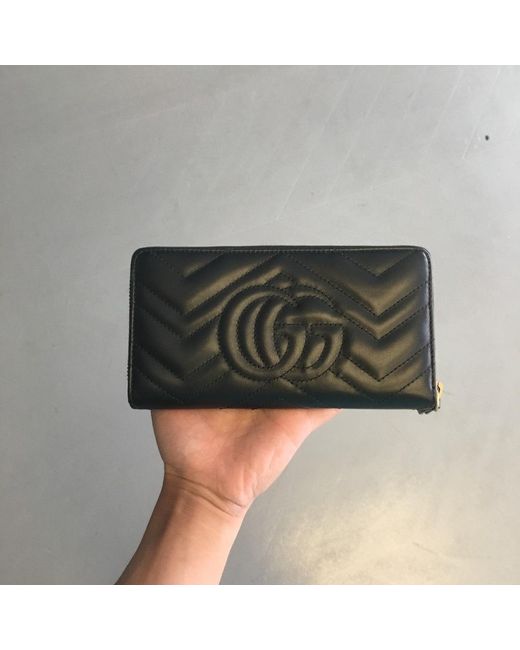 Gucci Black Gg Marmont Wallet