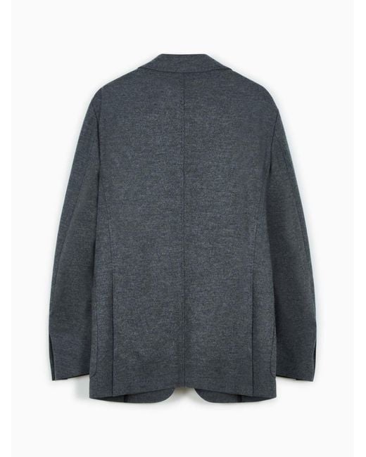 Canali Blue Long-Sleeve Blazer for men