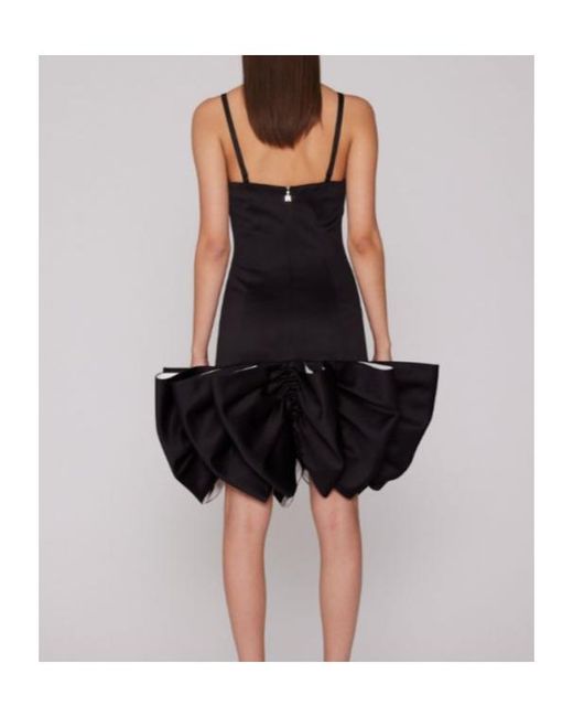 ROTATE BIRGER CHRISTENSEN Black Flared Sleeveless Mini Dress