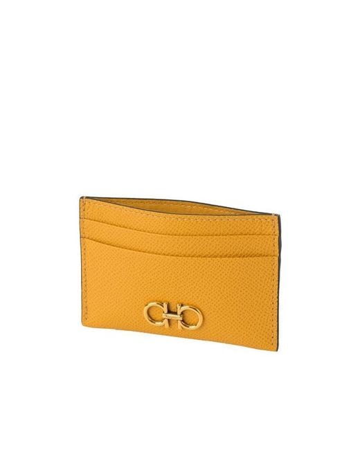 Ferragamo Orange Logo Card Bag