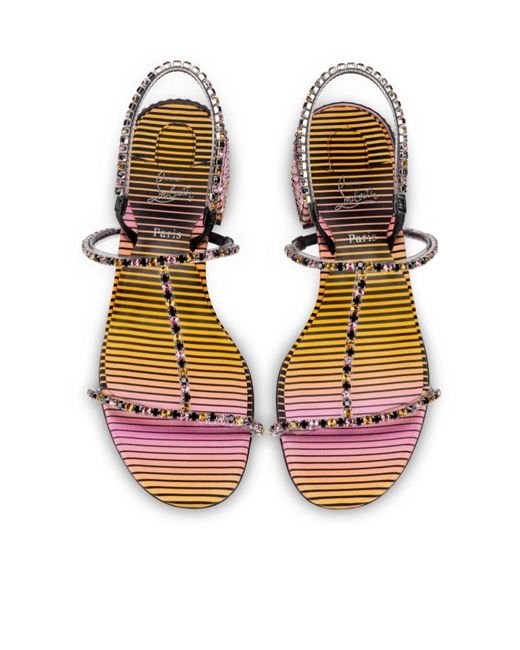 Christian Louboutin Pink Queenie Flat Sandals