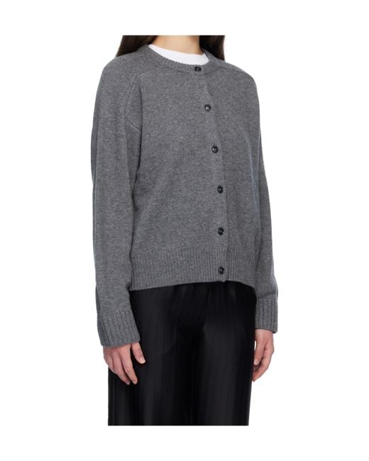 Loulou de Saison Gray Aidar Lds Wool Cashmere Cardigan