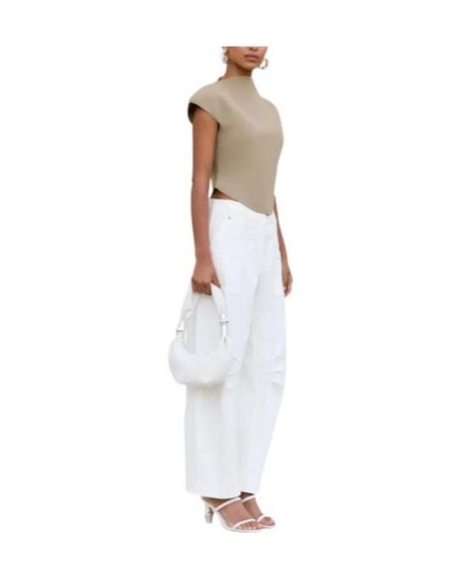 Cult Gaia Multicolor Virginiana Curved-Hem Cap-Sleeve Top