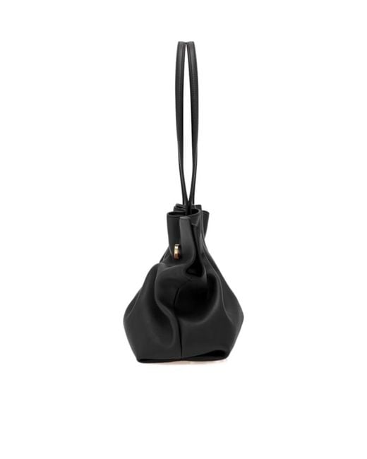 Ferragamo Black Ferragamo Soft Medium Shoulder Bag