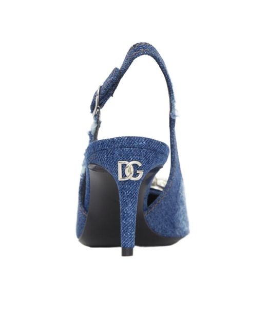 Dolce & Gabbana Blue Pointed-Toe Distressed Pumps