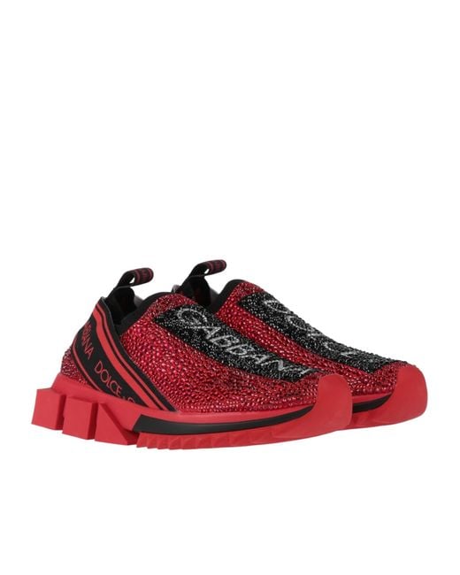 Dolce & Gabbana Red Two-Tone Sneakers