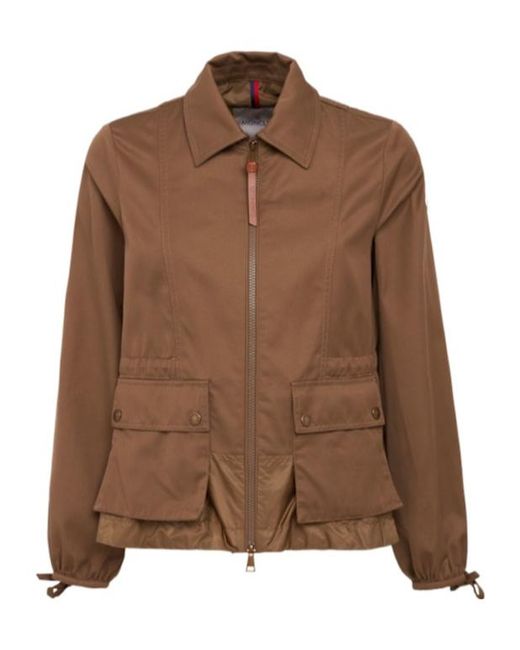 Moncler Brown Adenium Hooded Tech Cotton Jacket