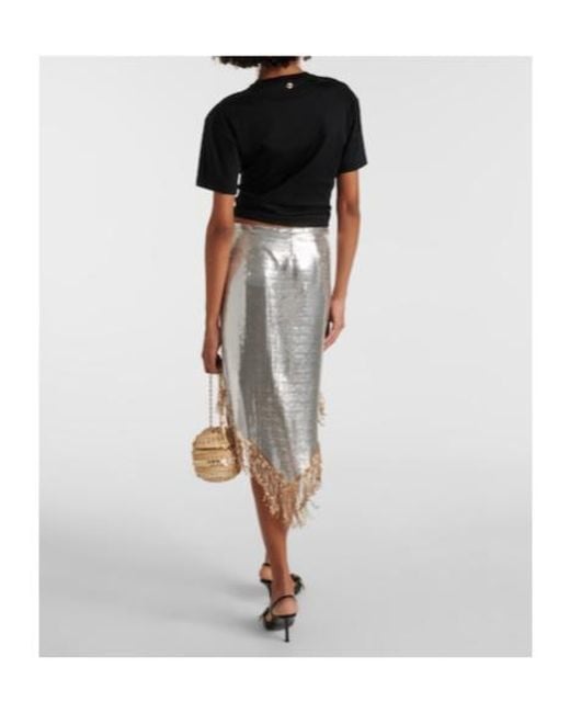 Rabanne Gray Chainmail Asymmetric Midi Skirt