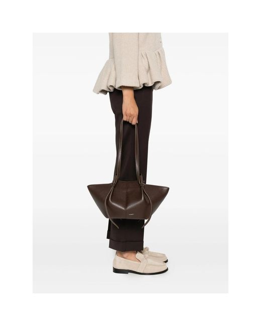 Yuzefi Brown Logo Tote Bag