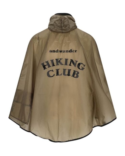 And Wander Brown Hiking Club Hooded Cape for men