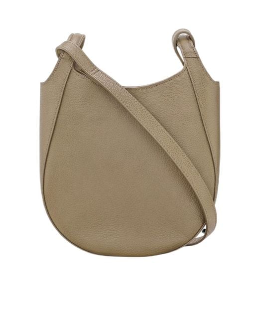 Longchamp Natural Le Foulonné Leather Shoulder Bag