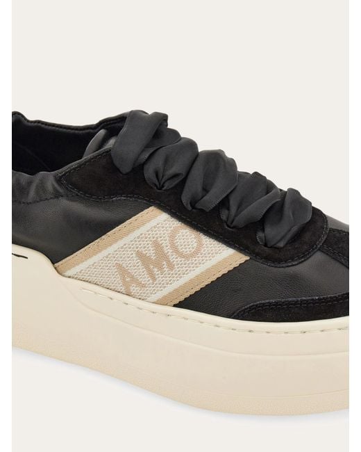 Ferragamo Black Wedge Sneaker