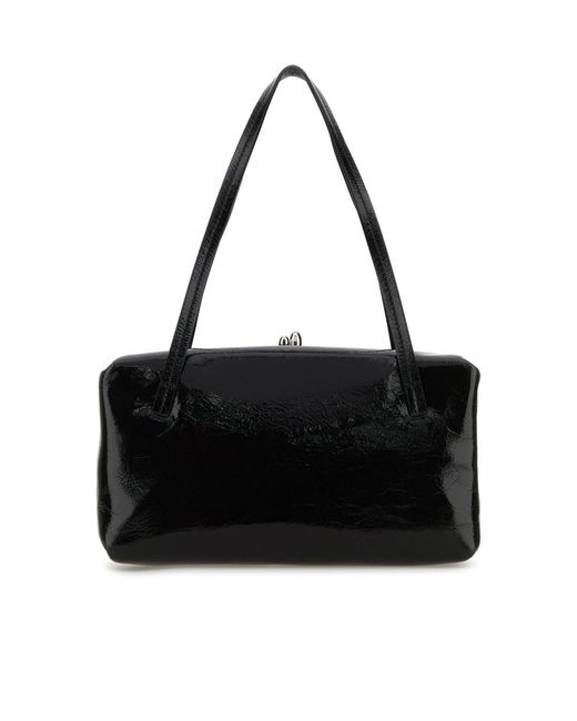 Jil Sander Black Goji Pillow Logo Stamp Tote Bag