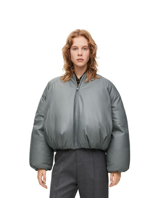 Loewe Gray Padded Bomber Jacket