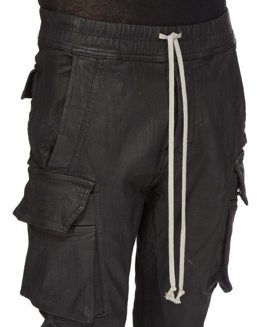 Rick Owens Black Drawstring Casual Pants for men
