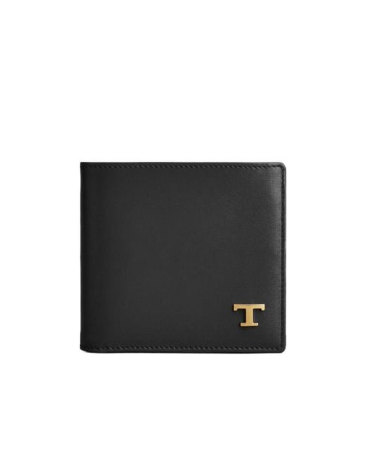 Tod's Black Calfskin Bifold Wallet for men