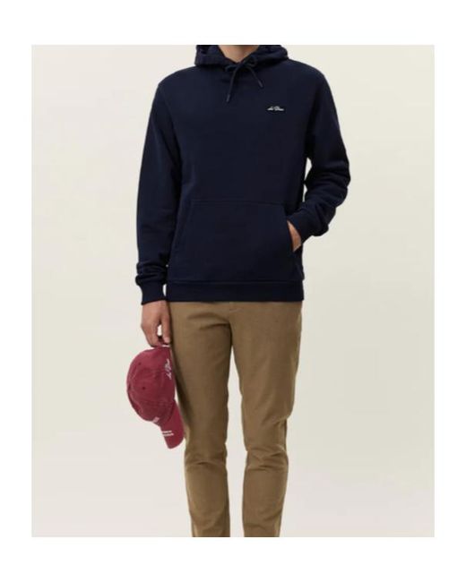 Les Deux Blue Logo-Patch Hoodie for men