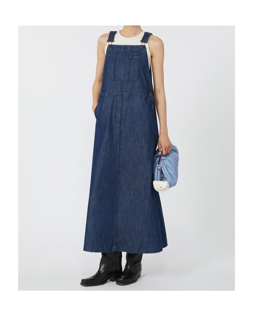 Weekend by Maxmara Blue Denim Dungaree Dress
