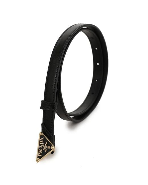 Prada White Logo Plaque Belt