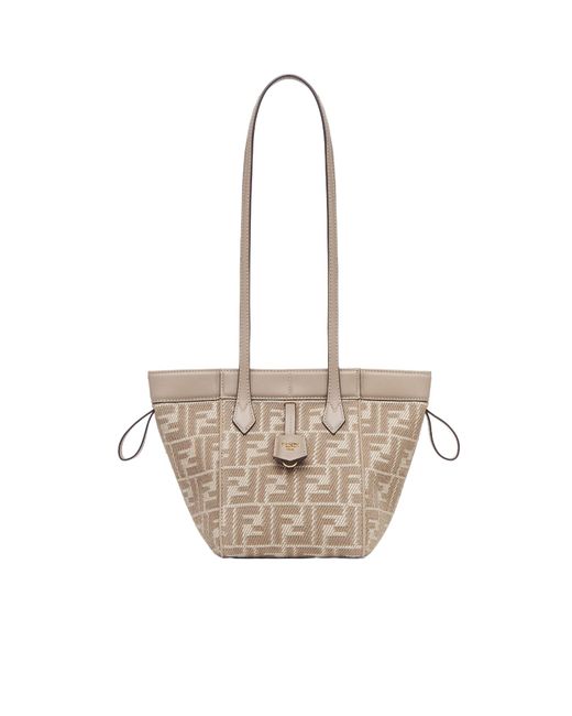 Fendi White Origami Ff Jacquard Mini Shoulder Bag
