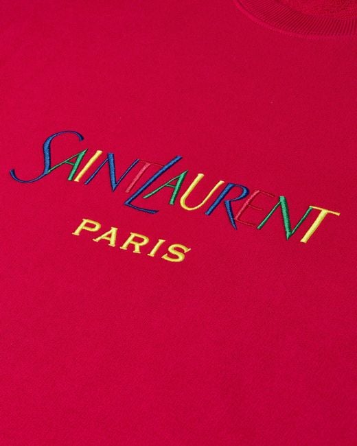 Saint Laurent Paris Embroidered Crewneck Sweatshirt
