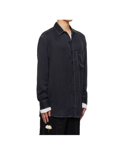 Song For The Mute Blue Long Sleeve Button-Up Shirt for men