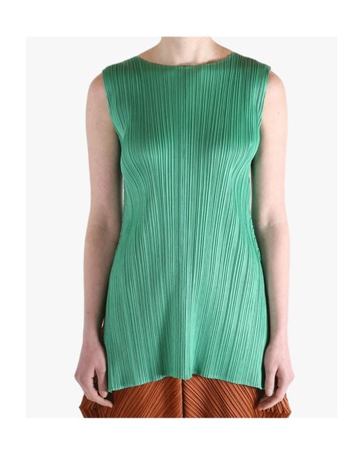 Pleats Please Issey Miyake Green Pleats Please Issey Miyake Monthly Colors March Tunic