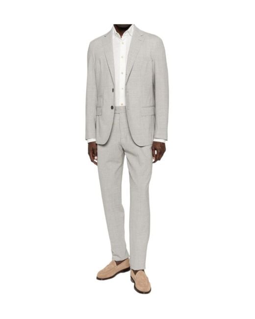 Eleventy White Button Suit for men