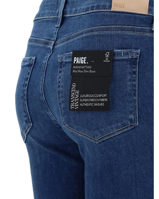PAIGE Blue Bootcut Cotton-Blend Jeans