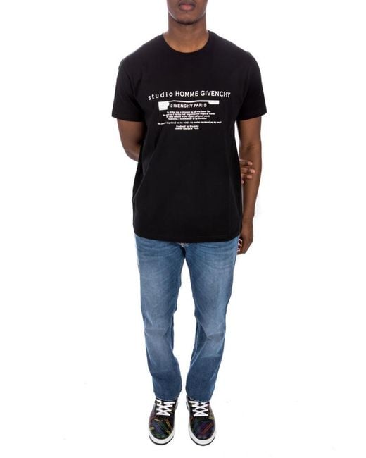 Givenchy Black Studio Logo-Print T-Shirt for men
