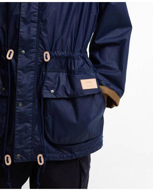 Barbour Blue X Paul Smith Durham Waxed Jacket for men