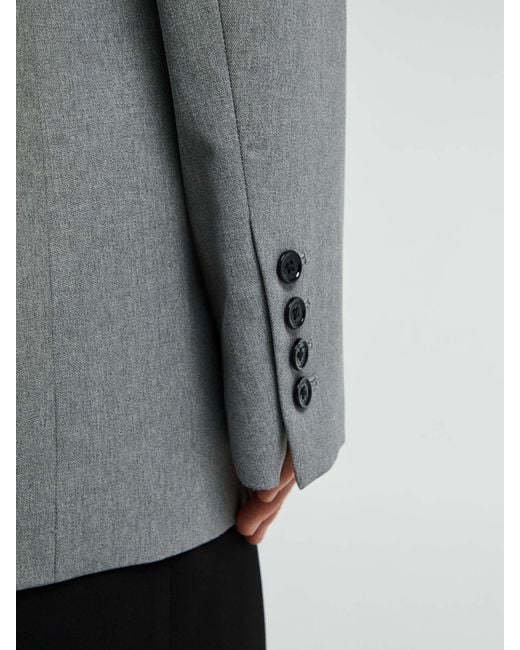 Totême Gray Totême Single-Breasted Long Sleeved Blazer