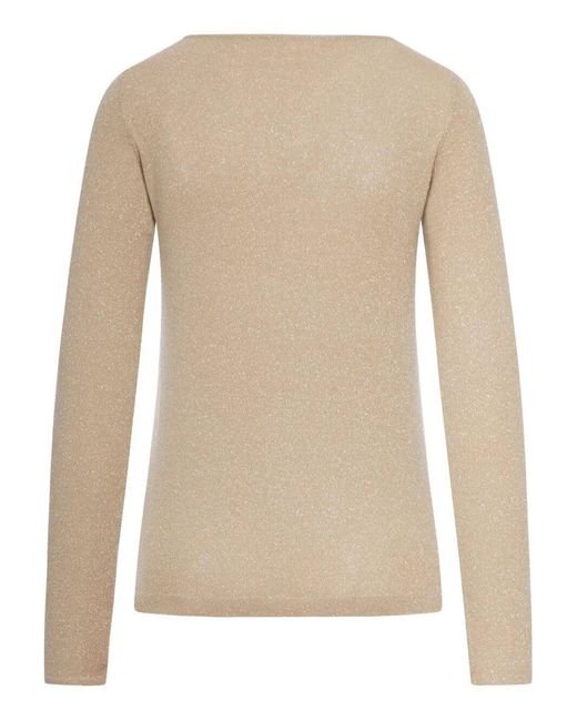 Brunello Cucinelli Natural Crew Neck Long Sleeve Sweater