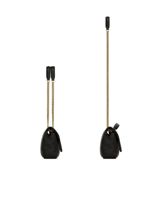 Saint Laurent Black Calypso Logo Plaque Shoulder Bag
