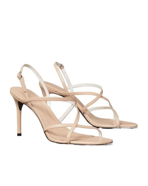 Tory Burch White Square Toe Sandals