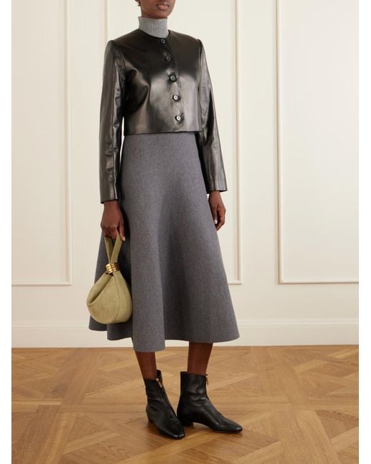 Brandon Maxwell Black Ryder Leather Jacket