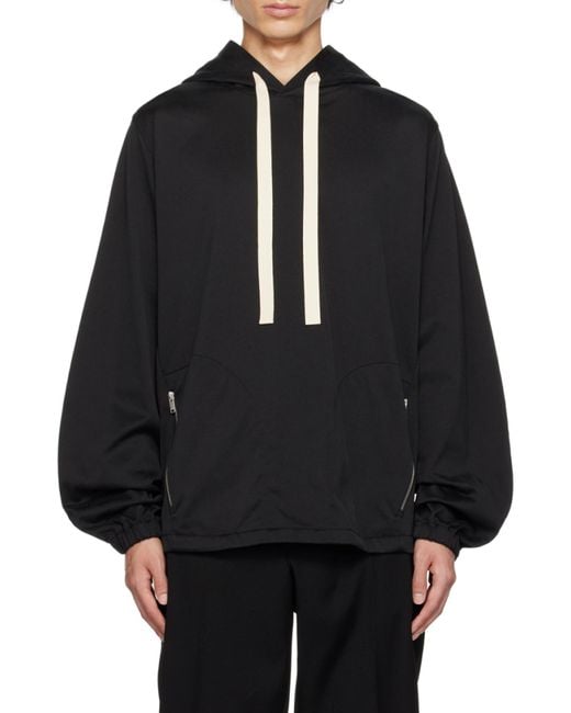 Jil Sander Black Hooded Sweatshirt for men