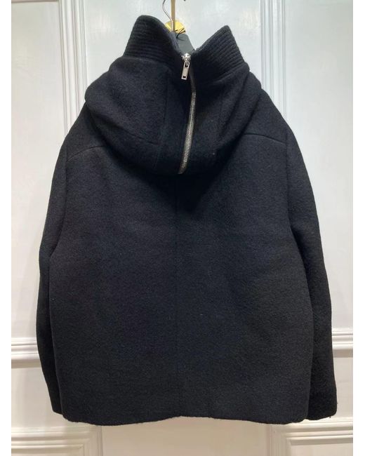 Rick Owens Blue Hooded Casual Jacket for men