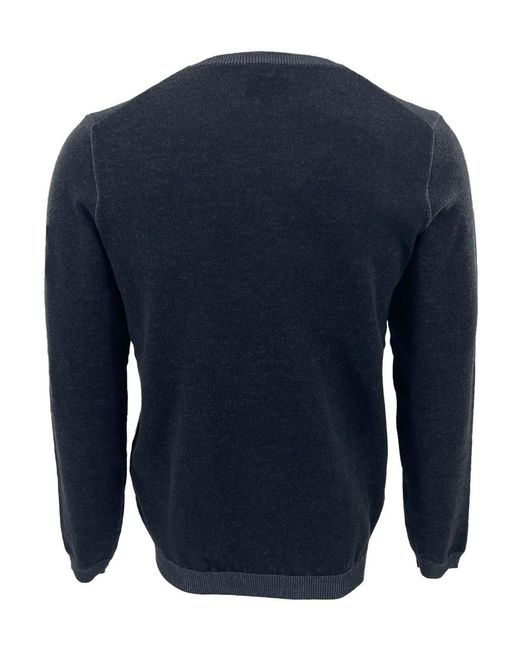 Armani Collezioni Blue Round-Neck Long-Sleeved Sweater for men