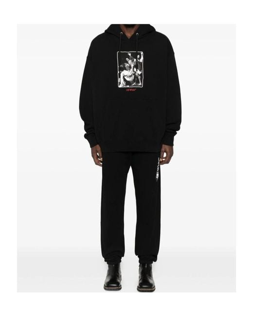 Off-White c/o Virgil Abloh Black Graphic-Print Hoodie for men