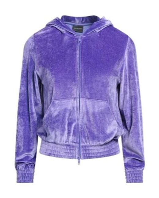 Balenciaga Purple Velvet Hooded Jacket