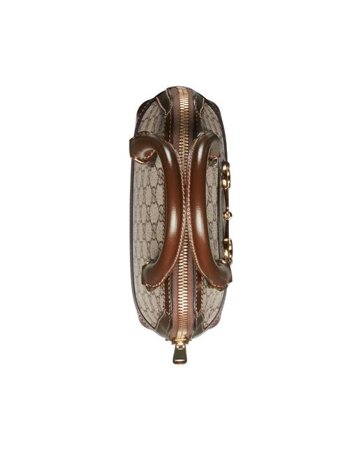 Gucci Brown Horsebit 1955 Mini Top Handle Bag