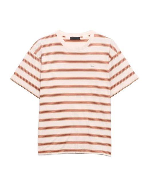 Prada Pink Cotton T-Shirt for men