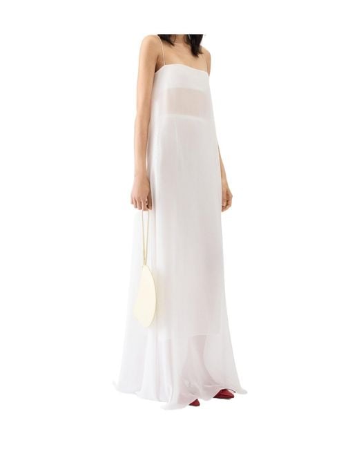 Jacquemus White La Robe Bandeau Layered Maxi Dress