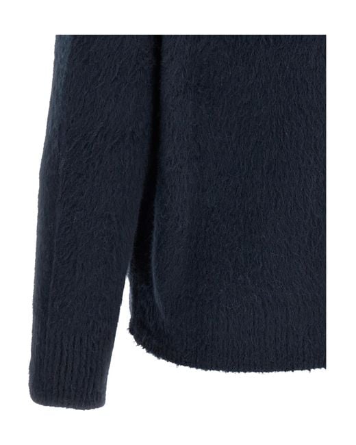 Roberto Collina Blue Long-Sleeve Knit Top for men