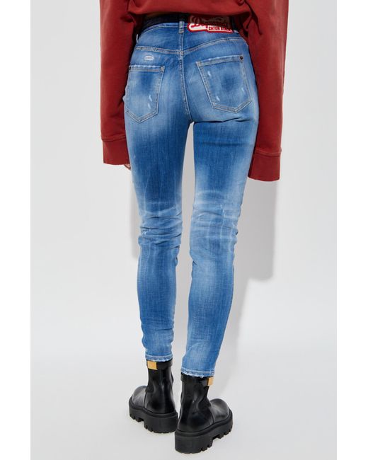 DSquared² Blue High Waist Twiggy Jeans