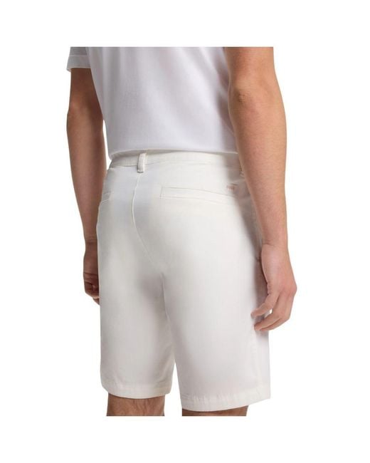 Boss White Slim-Fit Chino Shorts for men
