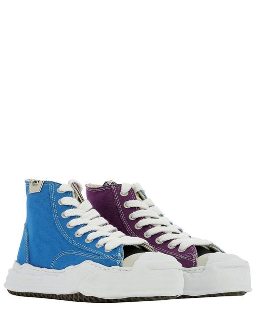 Maison Mihara Yasuhiro Blue Multi-Panel Lace-Up Sneakers for men