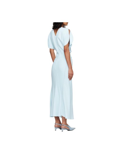 Victoria Beckham White Bela Midi Dress