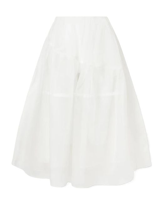 Simone Rocha White Layered Pleated Midi Skirt